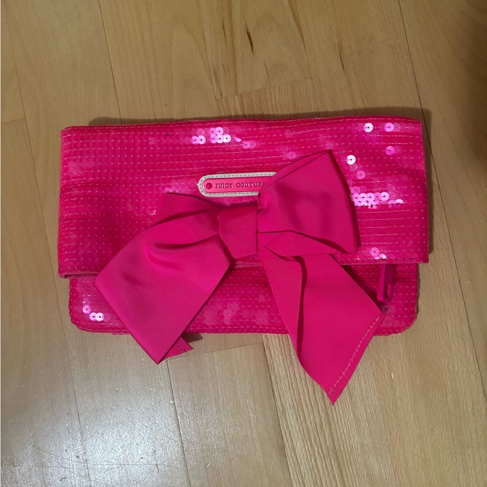 Juicy couture pink sequin clutch